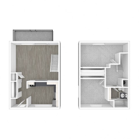 Floor plan for 2 beds, 1 bath